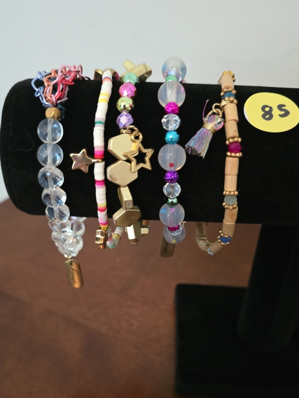 Erimish Multicolor Extended Beaded Bracelet Set - Pink, Gold, Blue, Purple